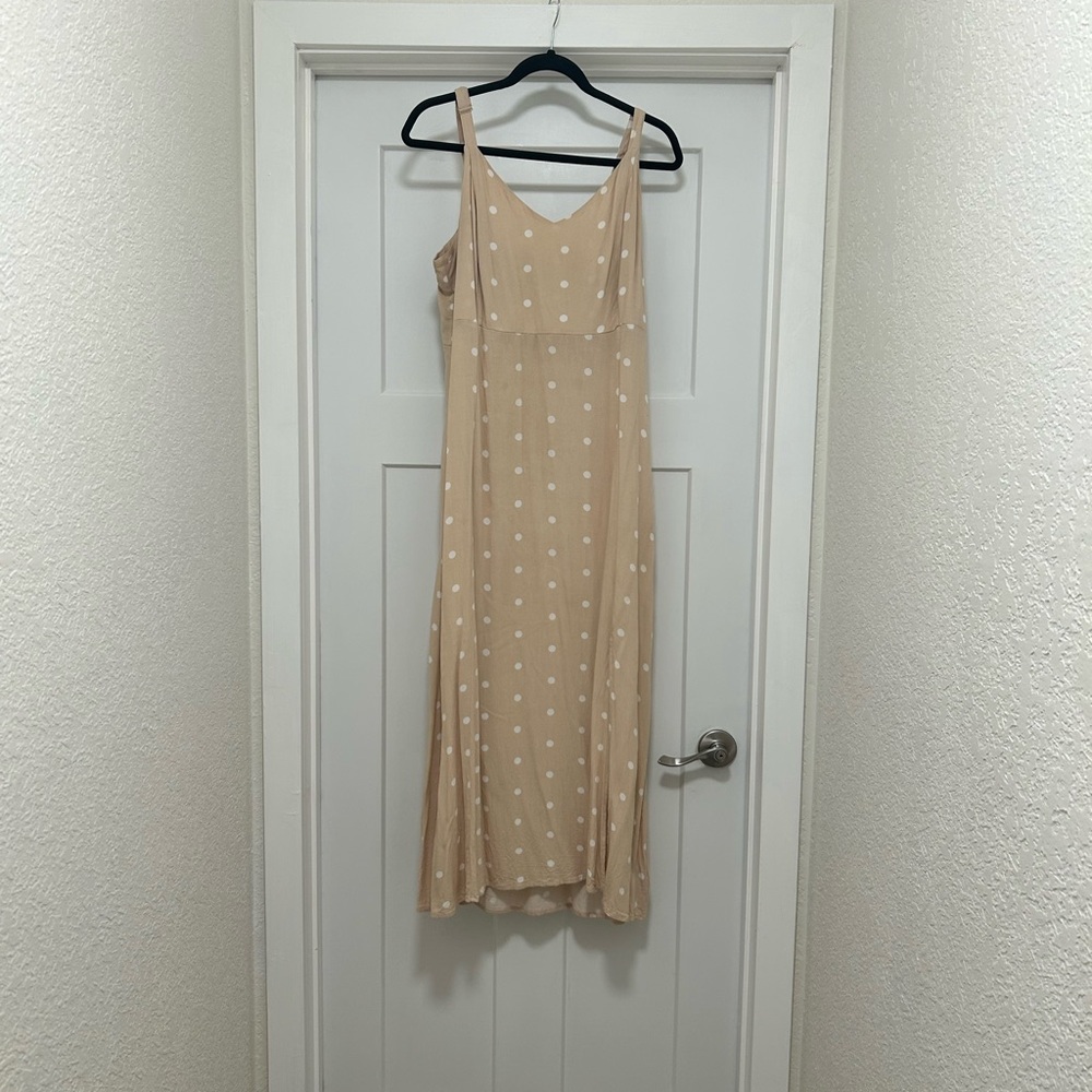 Old Navy Tan Gold Slip Dress Spaghetti Strap Midi